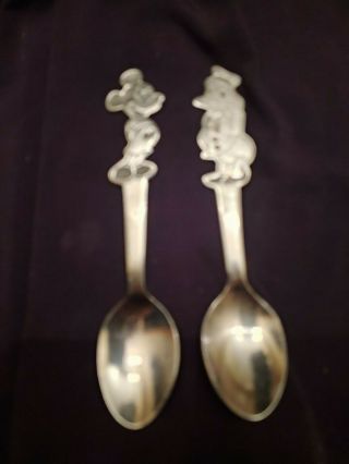 Vtg Disney Mickey Mouse Donald Duck Spoons Stainless