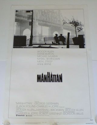 Manhattan Woody Allen Movie Poster Vintage Rolled 27x41 One Sheet 1979