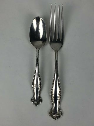 Vintage Vtg Towle Canterbury Solid Sterling Silver 925 Fork And Spoon 64g