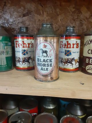 BLACK HORSE ALE,  CONE TOP BEER CAN LIGHT HUMIDITY FEW SCRATCHES CAN 3