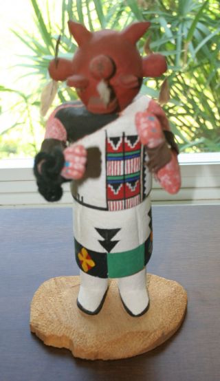 Navajo Kachina Doll " Mud Head " Vintage Native American Indian Artist Signed B.  J.