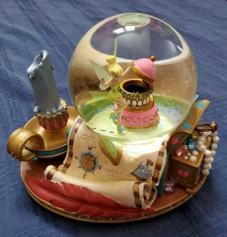 Rare Large Disney Tinkerbell Musical Snowglobe Peter Pan Snow Globe You Can Fly
