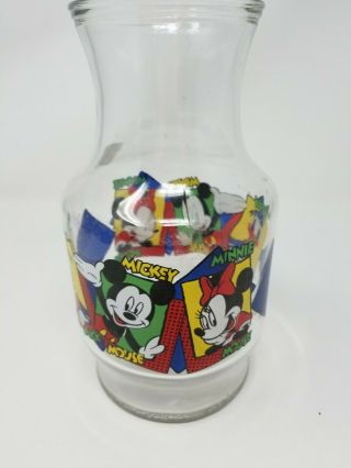 Disney Vintage 1986 Carafe Mickey Mouse,  Minnie &donald Duck Pitcher Decanter