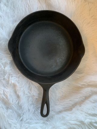 Vintage WAPAK Cast Iron Skillet 7 Heat Ring 9.  5” Side To Handle Notched Handle 2