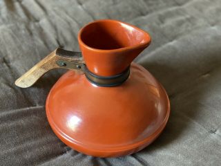 Vintage Catalina Island Pottery Burnt Orange Coffee Carafe Pitcher Wood Handle