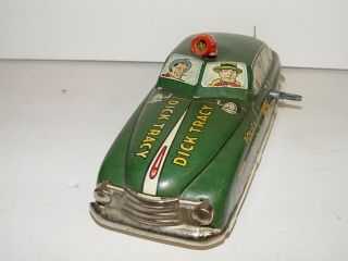 Vintage 1940 ' s Marx Tin Litho Wind Up Toy Dick Tracy Police Squad Car No 1 W/Key 2
