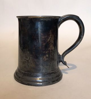 Antique Georgian Old Sheffield Plate / Silver Plated Tankard - Engraved