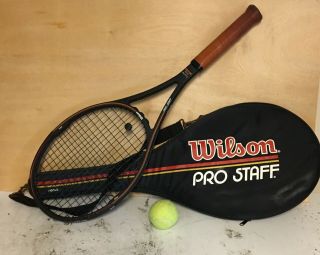Vintage Wilson Pro Staff Graphite W/ Kevlar 4 3/8 Pws Largehead Racquet W/ Case