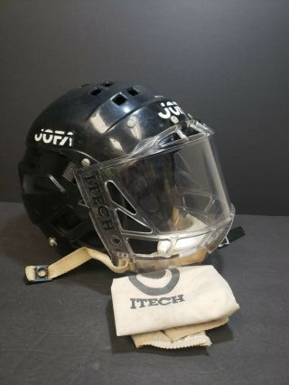 Vintage Jofa 290sr Ice Hockey Helmet Black Senior With Itech Mask/cover