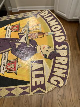 Vintage Diamond Spring Ale Beer Diecut Sign Art Deco Litho Lawrence MA 4