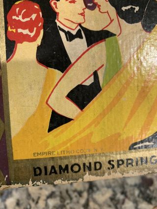 Vintage Diamond Spring Ale Beer Diecut Sign Art Deco Litho Lawrence MA 6