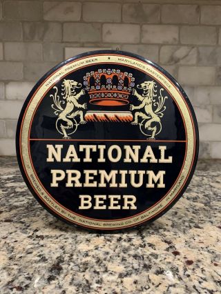 Vintage National Bohemian Beer Celluloid Button Tin Sign Baltimore Md