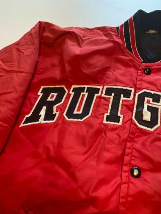 Rutgers Scarlet Knights VINTAGE Player Worn Issued Jacket Medium M 3