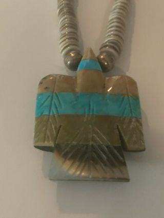 Vintage Santo Domingo Necklace with Inlaid Thunderbird 2