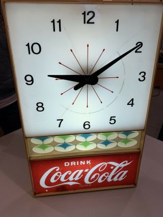 1950s Vintage Coca Cola Store Display Sign Clock Advertising