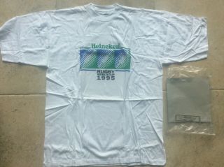 Vintage 1995 Rugby Union Heineken World Cup Mens Xl T Shirt S Africa Memorabilia