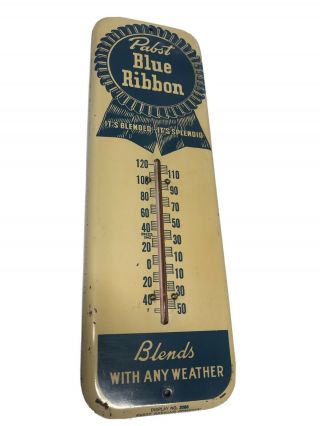 Vintage Metal Pabst Blue Ribbon Beer Thermometer - 1940’s?