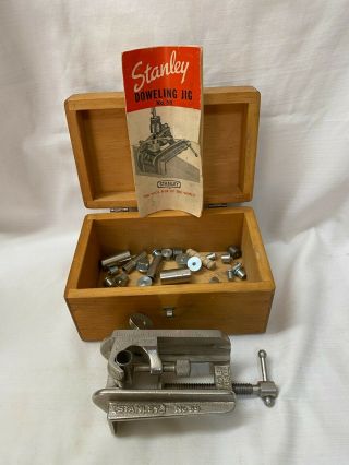 Vintage Stanley No.  59 Doweling Jig With Paperwork And Wood Box