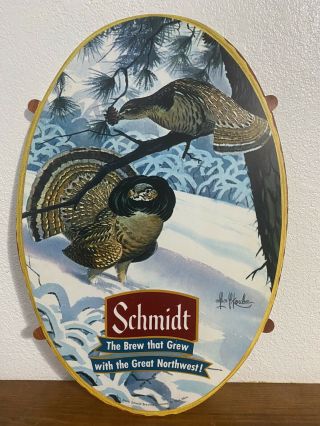 Schmidt Beer Grouse Insert For Lighted Sign Les Kouba - 1950s