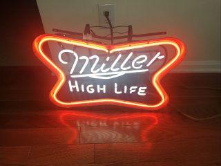 Vintage Miller High Life Neon Sign - 21.  5x 16.  5” X 4 "
