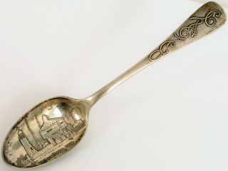 Vintage Sterling Silver Souvenir Spoon R Wallace Ft Dearborn Chicago Tea Spoon