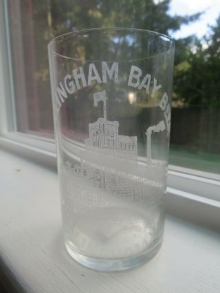 1903 Pre Prohibition Acid Etched Beer Glass - Bellingham Bay Beer Wash