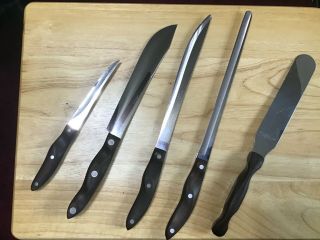 Vintage Cutco Knives Set with Wall Rack Tray Holder 1021 1022 1023 1024 1028 2