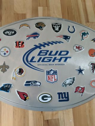 Large Bud Light NFL Teams - Football - Metal 26 