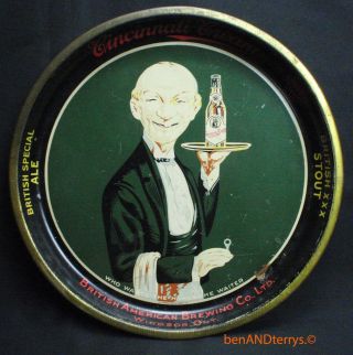 Cincinnati Cream Who Wants The Handsome Waiter Tin Litho Serving Beer Tray