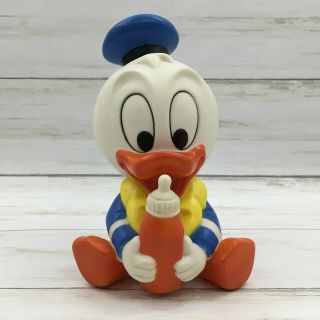 Vintage 1986 Shelcore Walt Disney Baby Donald Duck Rubber Squeak Toy