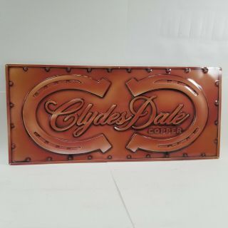 Clydesdale Copper Vintage Anheuser Busch Beer Tin Sign Clydes Dale