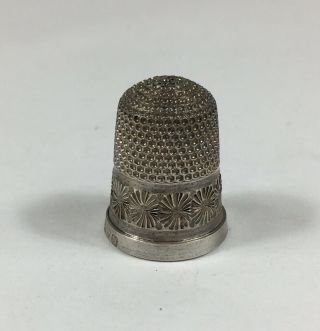 Antique Circa 1900 Charles Horner Solid Silver Thimble 2.  5cm In Height
