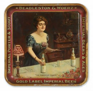 Ca1910 Pre Prohibition Empire Brewery Tin Litho Advertising Beer Tray Buffalo Ny