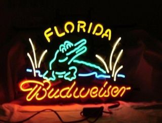 24 " X20 " Florida Budweiser Neon Sign Light Beer Bar Pub Wall Hanging Nightlight