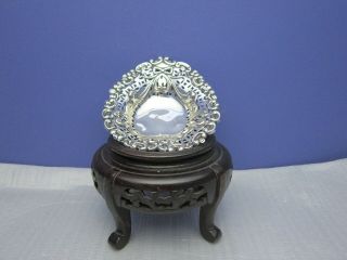 Antique Solid Silver Pierced Bonbon Dish Heart Shaped Chester 1896