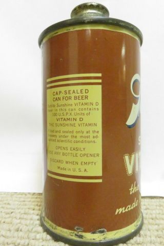 Schlitz Sunshine Vitamin D Cone Top Beer Can,  IRTP 17B 6