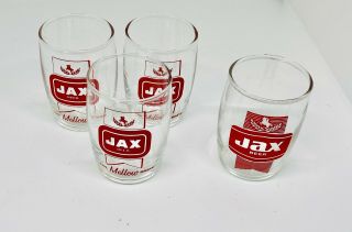 Four Jax Beer Barrel Glasses Racetrack Logo