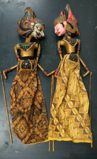 Vintage Wayang Golek Wooden Puppet Indonesia Asian Marionette Figures