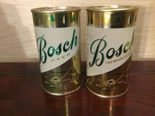 2 Different Bosch Beer - 40/39 & 40 - Empty Flat Top Beer Cans:bosch,  Houghton,  Mi
