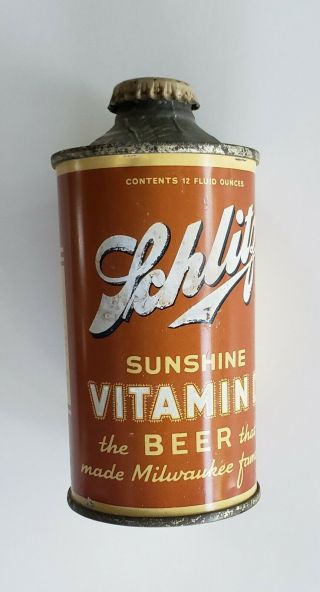 Schlitz Sunshine 12 Oz Cone Top Beer Can