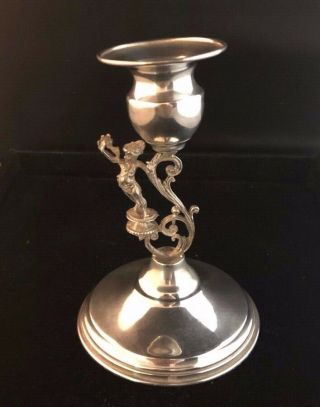 Art Nouveau Sterling Silver Figural Nymph Candlestick