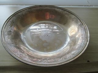 Shreve & Co Sterling Silver Plate Dish 4.  8 Oz.  Ounces,  7 In,  Monogrammed