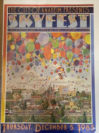 Rare Charles Boyer Poster Proof For Skyfest 1985 Disneyland 30th Anniversary