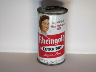Miss Rheingold 1957 Extra Dry Margie McNally Flat Top Beer Can (Tough) 3