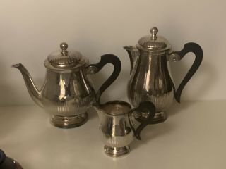 Vintage " Christofle " Silver - Plated 3 Piece Coffee / Tea Set Hallmarked