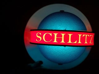 Schlitz Rotating Shimmer Globe Spinning Motion Beer Sign.