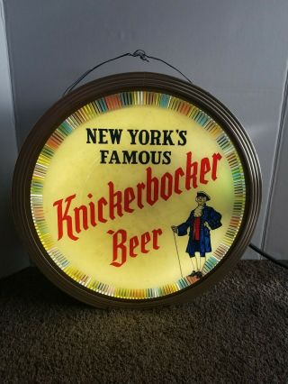 (vtg) 1950s Knickerbocker Beer Motion Moving Kaleidoscope Sign Ny Jacob Ruppert