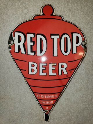 Vintage Red Top Beer Sign Porcelain Jax Lone Star Duke Iroquois Falls City Piels