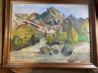 Large Vintage Beasley " Impressionist Landscape Scene " Oil Painting - Framed