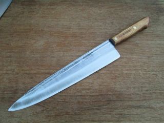 Vintage Carbon Steel Old Hickory Chef Knife W/10 " Blade - Razor Sharp